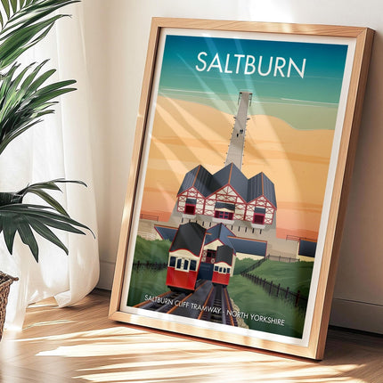 Saltburn Travel Poster Print, Vintage Framed or Unframed Wall Art, Retro Large Home Decor Prints - Black Oak Farm