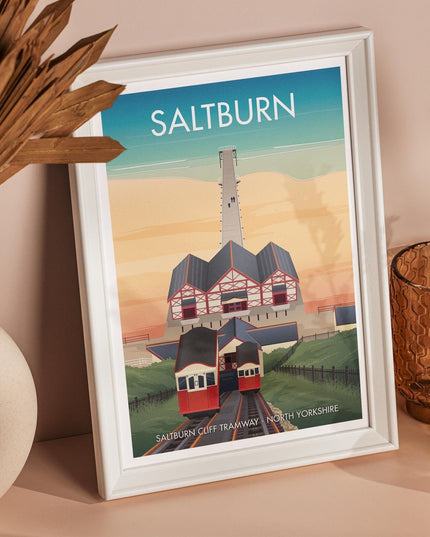 Saltburn Travel Poster Print, Vintage Framed or Unframed Wall Art, Retro Large Home Decor Prints - Black Oak Farm