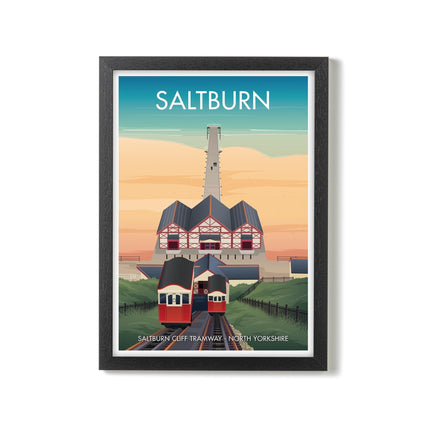 Saltburn Travel Poster Print, Vintage Framed or Unframed Wall Art, Retro Large Home Decor Prints - Black Oak Farm