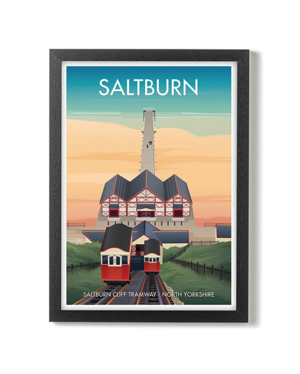Saltburn Travel Poster Print, Vintage Framed or Unframed Wall Art, Retro Large Home Decor Prints - Black Oak Farm