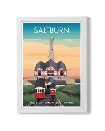 Saltburn Travel Poster Print, Vintage Framed or Unframed Wall Art, Retro Large Home Decor Prints - Black Oak Farm