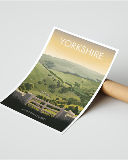 Yorkshire Dales Travel Poster Print, Vintage Framed or Unframed Wall Art, Retro Large Home Decor Prints - Black Oak Farm