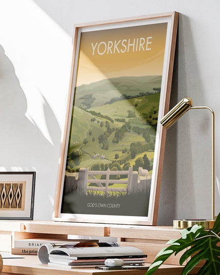 Yorkshire Dales Travel Poster Print, Vintage Framed or Unframed Wall Art, Retro Large Home Decor Prints - Black Oak Farm