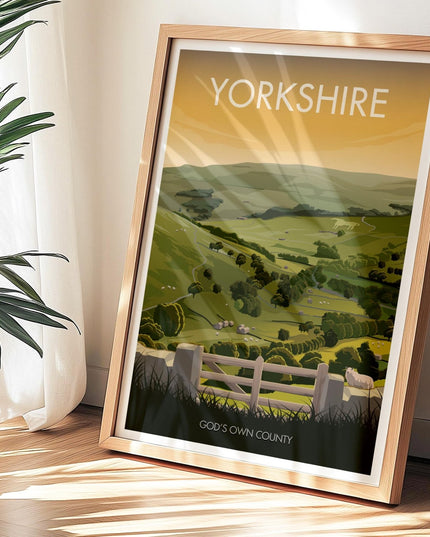 Yorkshire Dales Travel Poster Print, Vintage Framed or Unframed Wall Art, Retro Large Home Decor Prints - Black Oak Farm