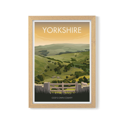 Yorkshire Dales Travel Poster Print, Vintage Framed or Unframed Wall Art, Retro Large Home Decor Prints - Black Oak Farm